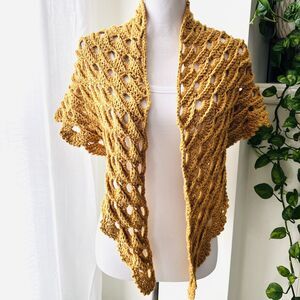 Elegant Gold Crochet Wrap